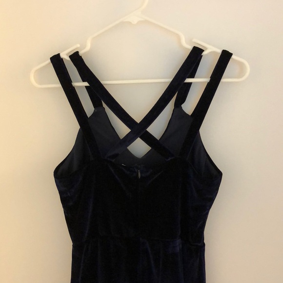 Navy velvet body on dress size small - Picture 2 of 2
